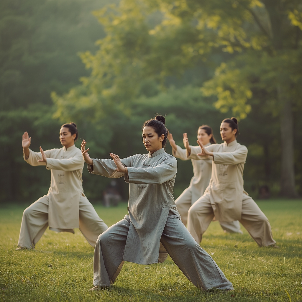 Clarvenias grundlæggere Clarvenias grundlæggere praktiserer Tai Chi